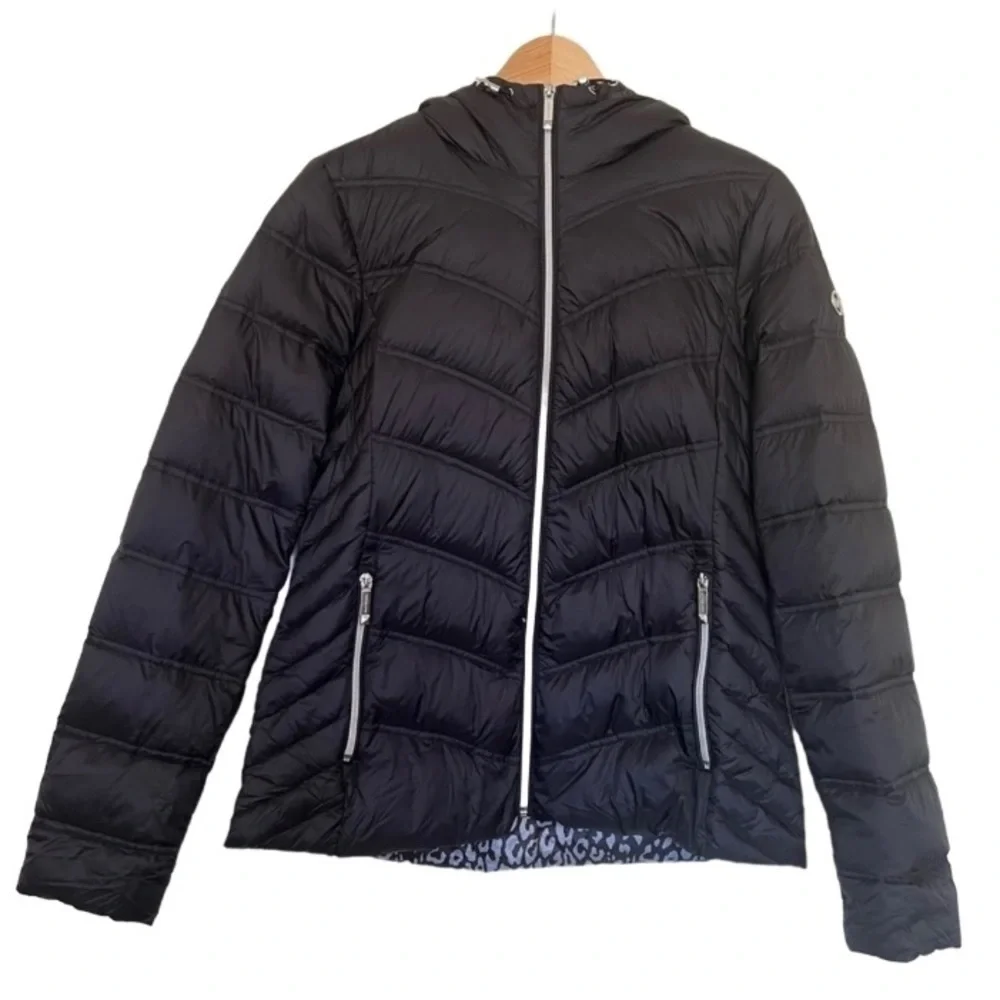 MICHAEL Kors black quilted nylon packable puffer black jacket Size S - Picture 1 of 14
